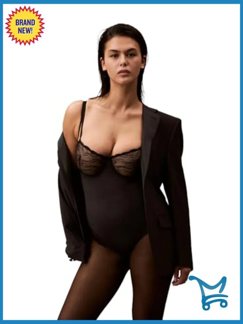 Women's Lace Bodysuit Shapewear with Underwire Medium Support
